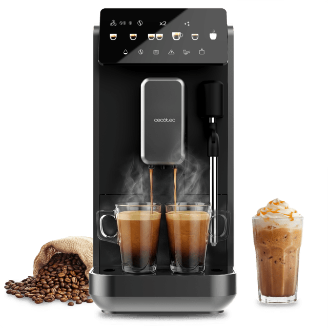 Cecotec Cremmaet Lungo Steam preparando dos cafés a la vez